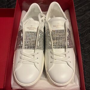 Women's Valentino Untitled  Sneakers with Silver crystals size 39 or 9 American